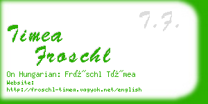 timea froschl business card